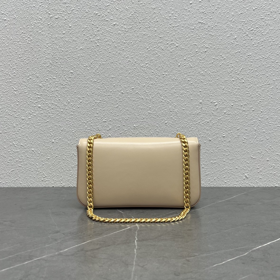 Celine Chain Shoulder Bag Claude In Shiny Calfskin Dark Beige/Gold 197992